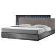 Best Master Romania Poplar Wood Cal King Platform Bed in Black/Zebra Gray
