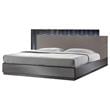 Best Master Romania Poplar Wood Eastern King Platform Bed in Black/Zebra Gray