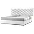 Best Master Seville Tufted Crystals East King Platform Bed in White/Silver Base