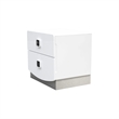 Best Master France 2-Drawer Poplar Wood Bedroom Nightstand in White Lacquer