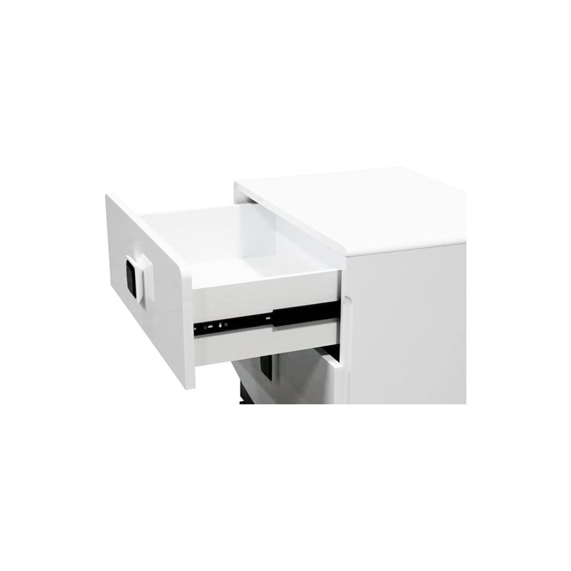 Best Master France 2-Drawer Poplar Wood Bedroom Nightstand in White Lacquer