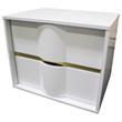 Best Master Havana 2-Drawer Poplar Wood Bedroom Nightstand in White/Gold Trim