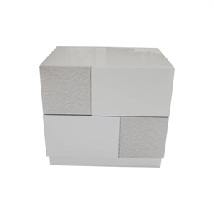 Best Master Naple 2-Drawer Poplar Wood  Bedroom Nightstand in Gray/Silver Line