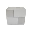Best Master Naple 2-Drawer Poplar Wood  Bedroom Nightstand in Gray/Silver Line