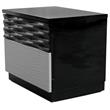 Best Master Romania 2-Drawer Poplar Wood Bedroom Nightstand in Black/ Zebra