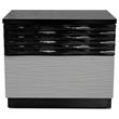 Best Master Romania 2-Drawer Poplar Wood Bedroom Nightstand in Black/ Zebra