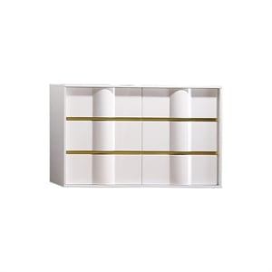 Best Master Havana 6-Drawer Poplar Wood Bedroom Dresser in White/Gold Trim