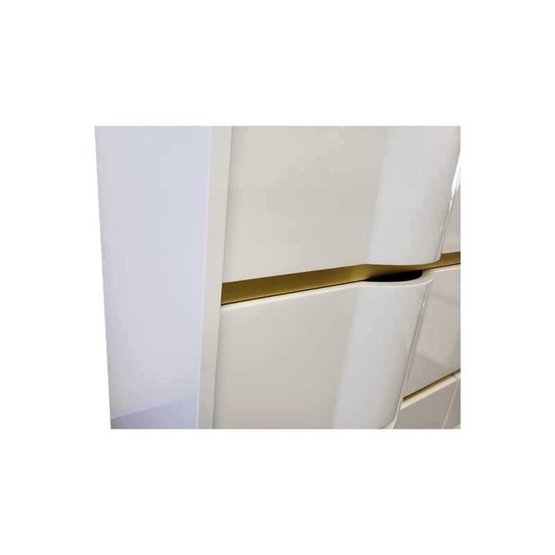 Best Master Havana 2-Piece Poplar Wood Dresser and Mirror Set in White/Gold Trim