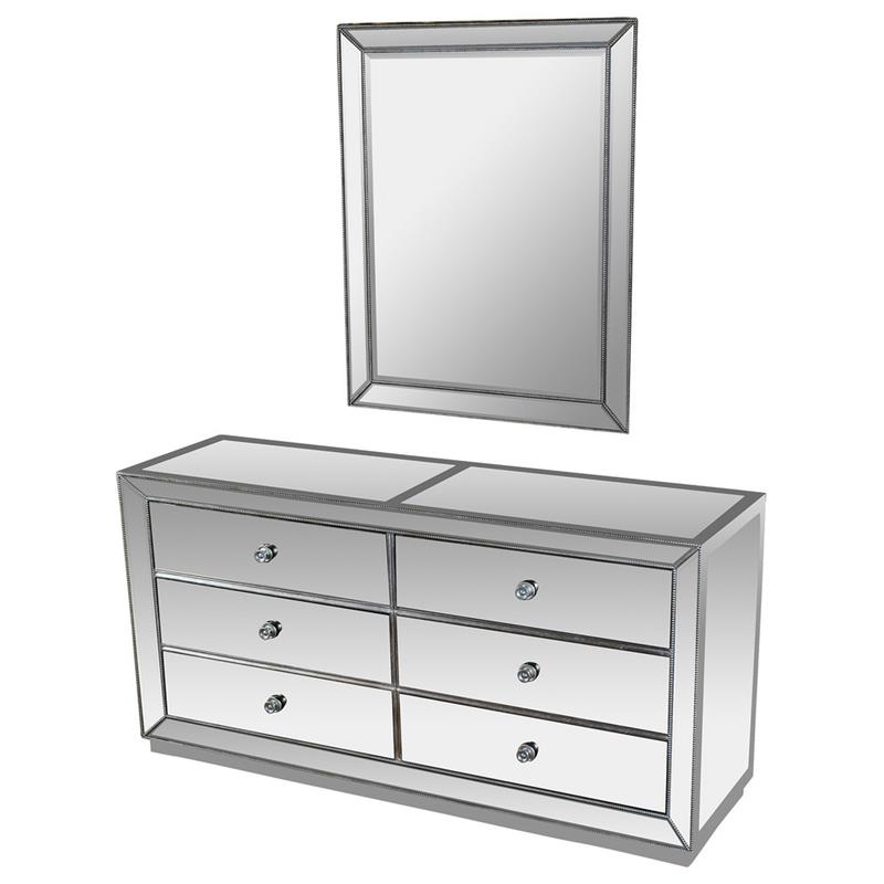 Piece Solid Wood Bedroom Dresser, 2 Piece Black Dresser Set With Mirror