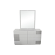 Best Master Naple 2-Piece Poplar Wood Dresser and Mirror Set in Gray/Silver Line