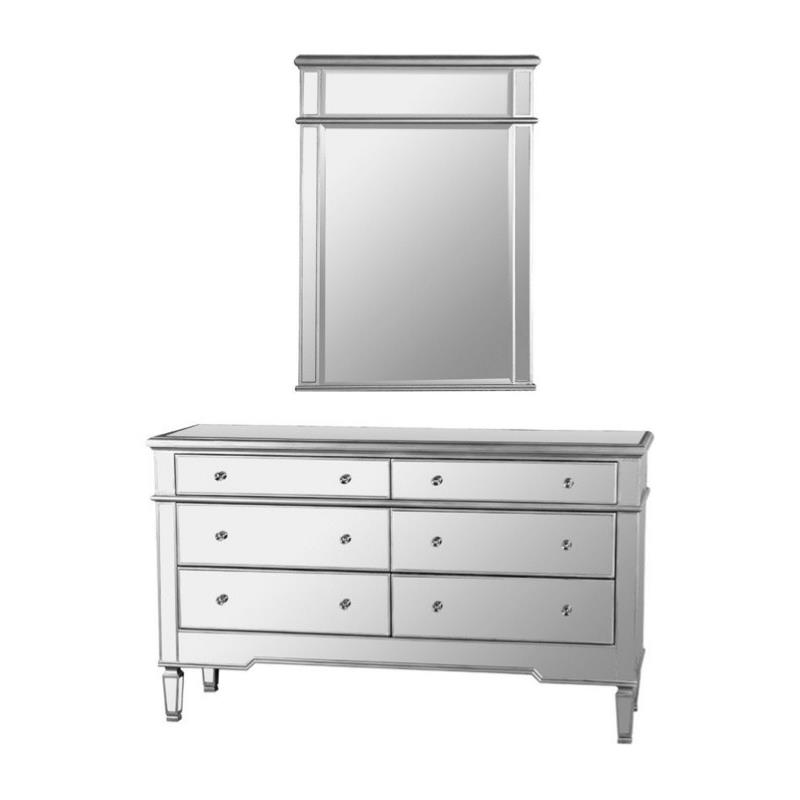 Best Master Nicolette 2Piece Solid Wood Dresser and Mirror Set