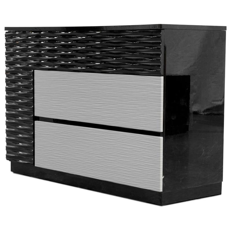 Best Master Romania 6-Drawer Poplar Wood Bedroom Dresser in Black/Zebra