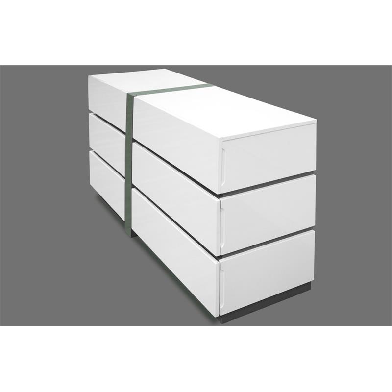 Best Master Seville 6-Drawer Engineered Wood Bedroom Dresser in White