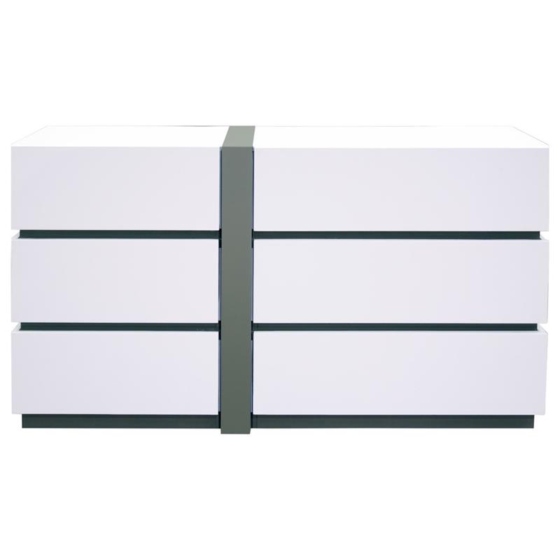 Best Master Seville 6-Drawer Engineered Wood Bedroom Dresser in White