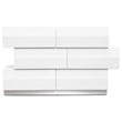 Best Master Spain 6-Drawer Poplar Wood Bedroom Dresser in White/Silver Base