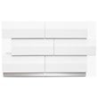 Best Master Spain 6-Drawer Poplar Wood Bedroom Dresser in White/Silver Base