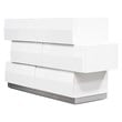 Best Master Spain 6-Drawer Poplar Wood Bedroom Dresser in White/Silver Base