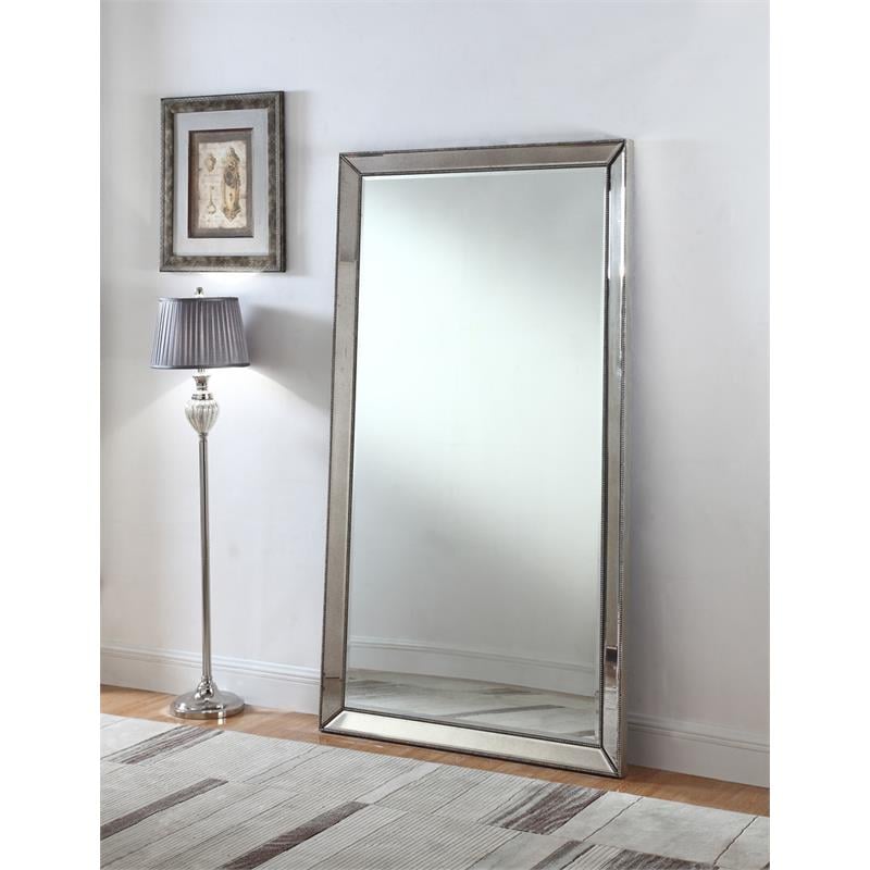 Best Master Jameson Solid Wood Frame, Silver Framed Floor Length Mirror