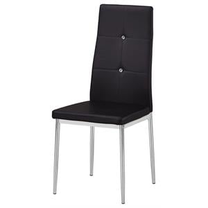 Best Master Trina Bi Cast Faux Leather Dining Side Chair in Black (Set of 2)