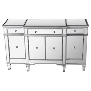 best master nicolette solid wood and mirrored sideboard in silver brushed