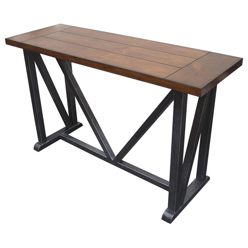 Best Master Durham Solid Wood and Iron Console Table in Walnut/Brushed Gray Cymax Business