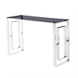 Best Master Mallory Stainless Steel and Smoked Glass Console Table in Silver