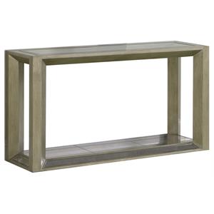 best master pascual solid wood console table in dull gold with antique mirrored