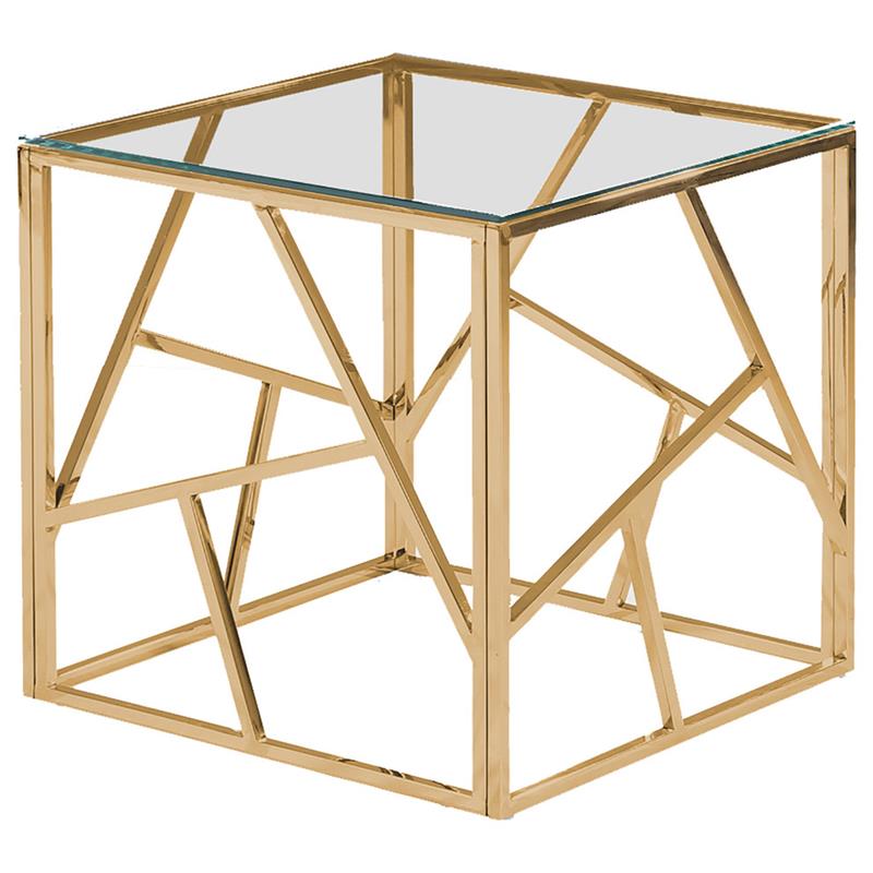 Best Master Stainless Steel Living Room End Table in Gold
