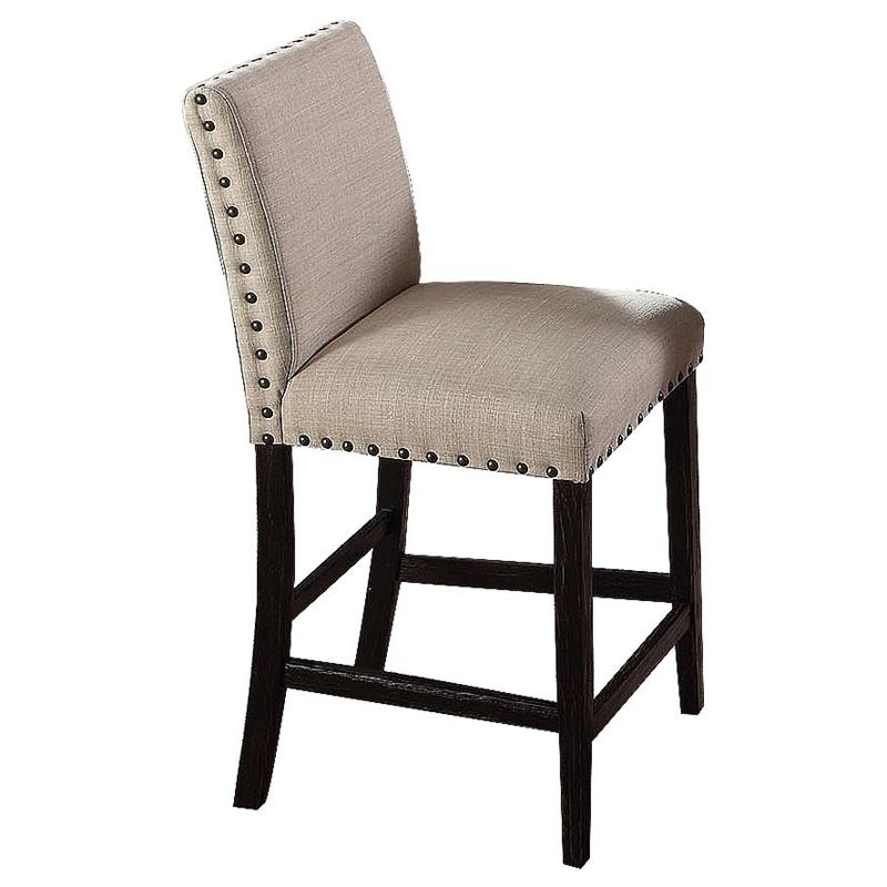 Best Master Celeste Fabric/Wood Counter Height Chair in Antique Black