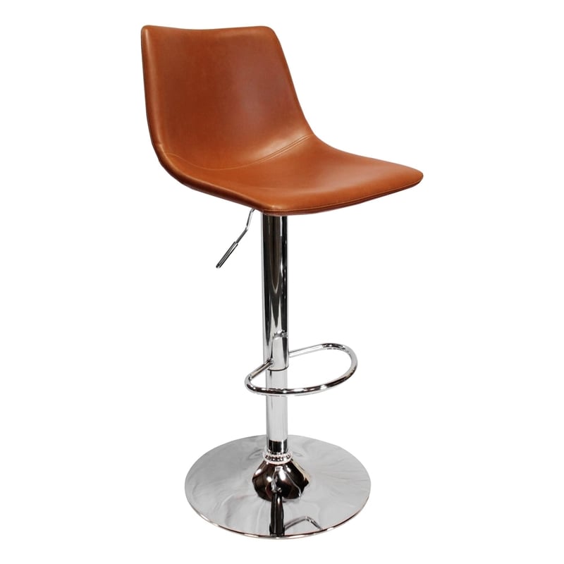 Best Master Jimmy Dean Faux Leather Adjustable Swivel Bar Stool Gray (Set of 2)