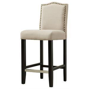 best master lindon fabric upholstered bar stool in beige (set of 2)