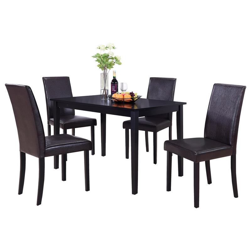 Best Master Megan 5Piece Faux Leather Contemporary Set in Brown Cymax Business