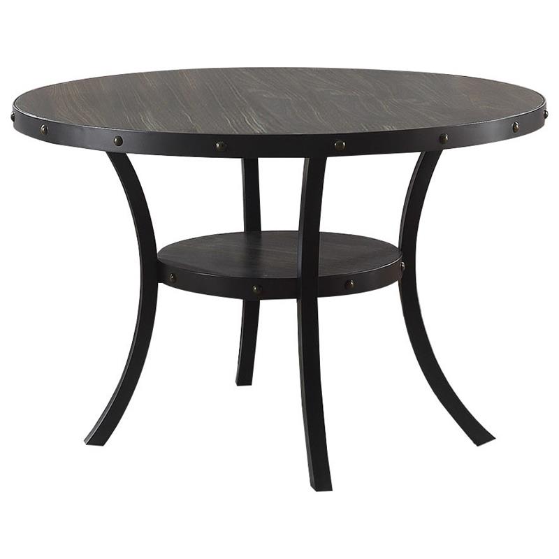 Best Master Darlington Solid Wood Round Dining Table in Antique Black