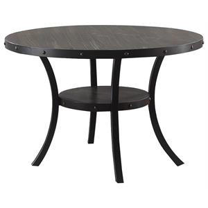best master darlington solid wood round dining table in antique black