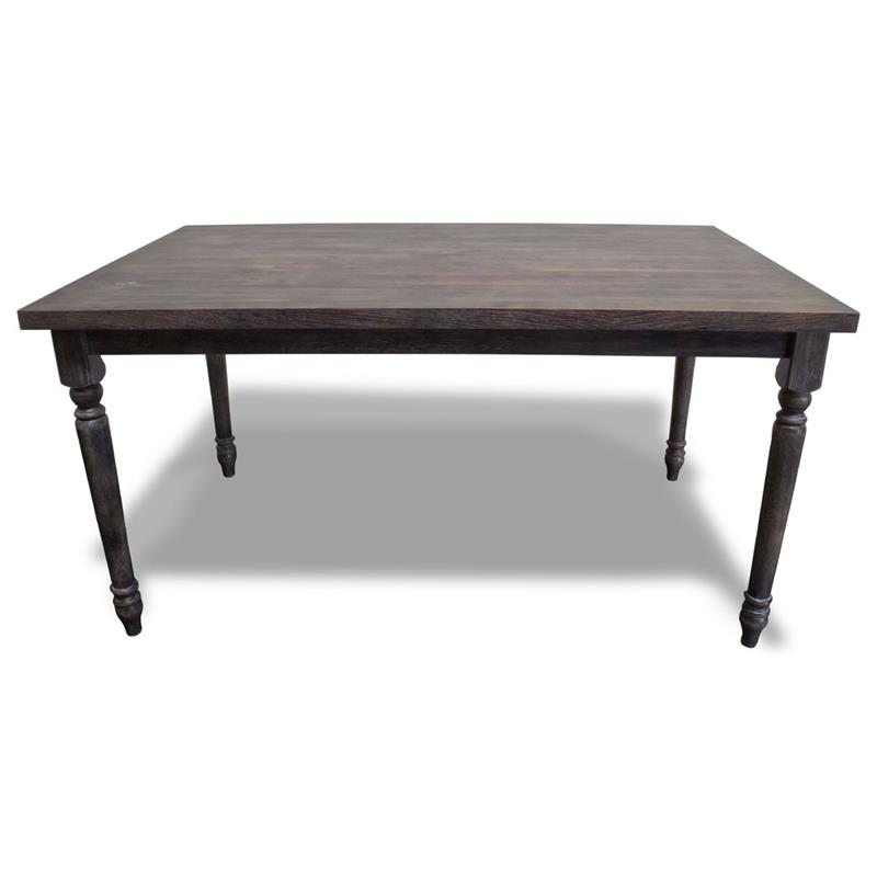 Best Master Demi Birch Transitional Wood Top Dining Table in Smoked Gray