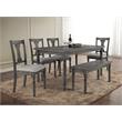 Best Master Demi Birch Transitional Wood Top Dining Table in Smoked Gray