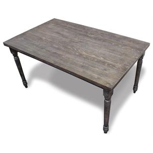 Best Master Demi Birch Transitional Wood Top Dining Table in Smoked Gray