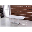 Best Master England Modern Solid Wood Dining Table in White Lacquer