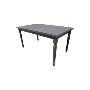 Best Master Luxembourg Solid Wood Rectangular Dining Table in Rustic Gray