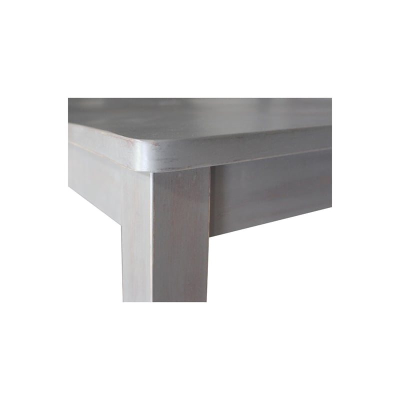 Best Master Luxembourg Solid Wood Rectangular Dining Table in Rustic Gray