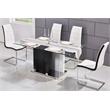 Best Master Marilyn Poplar Wood Glass Top Rectangular Dining Table - Black/White