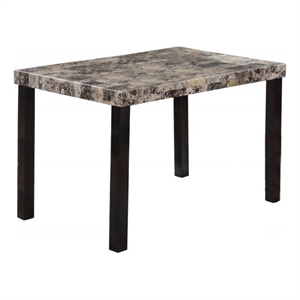 Best Master Furniture Melissa Wood and Faux Marble Dining Table in Black