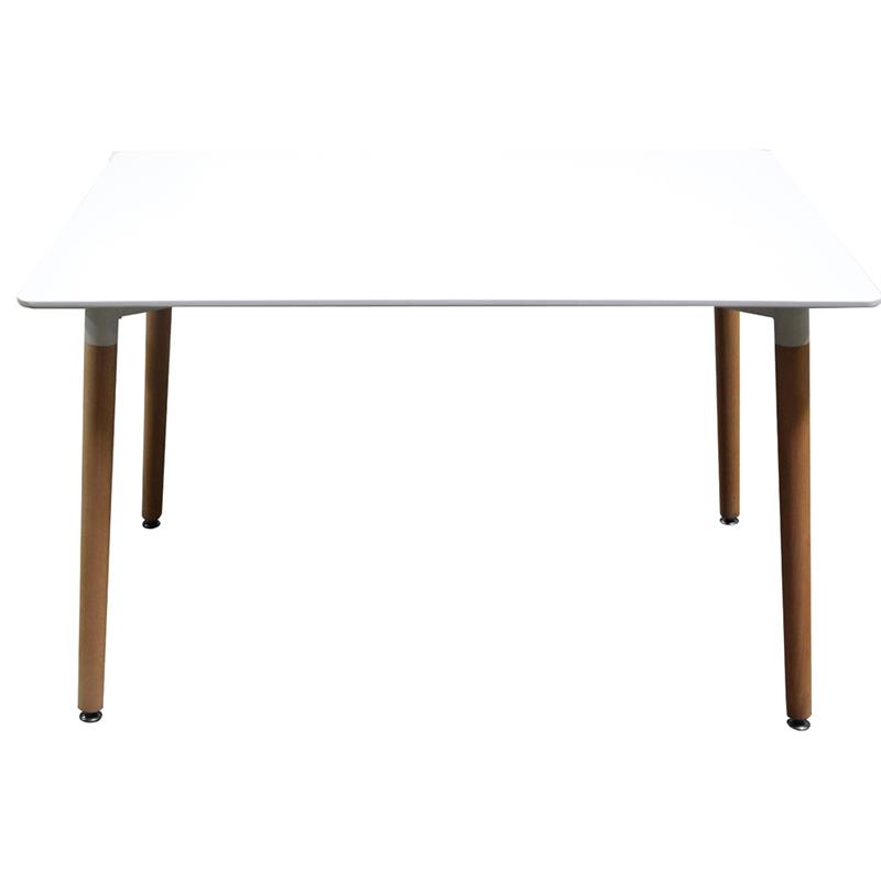 best master mirage modern solid wood dining table in white