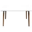 Best Master Mirage Modern Solid Wood Dining Table in White