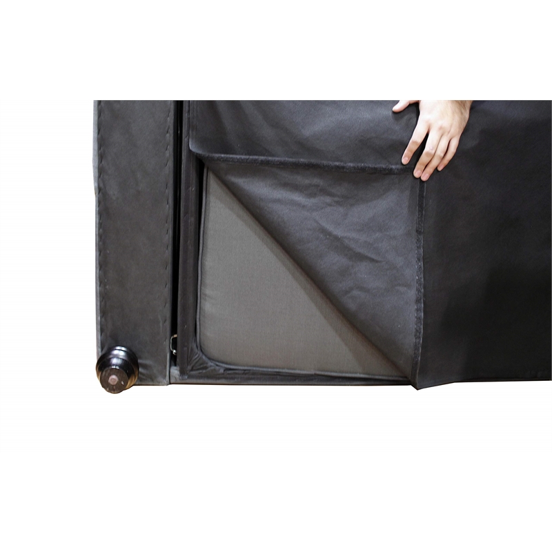 Best Master Venice Fabric Upholstered Living Room Loveseat in Klein Charcoal