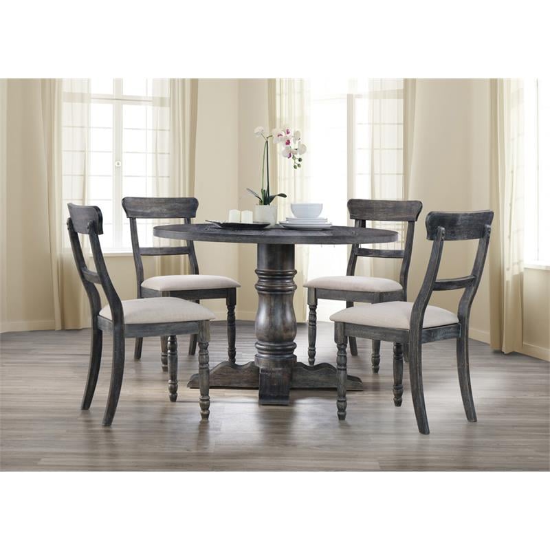 Best Master Furniture Selena Solid Wood Dining Table in Weathered Gray