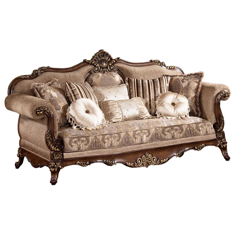 Best Master Winfrey Solid Wood and Chenille Sofa in Trim