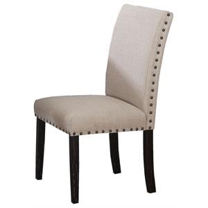 Best Master Celeste Fabric Dining Side Chair in Antique Black/Natural (Set of 2)