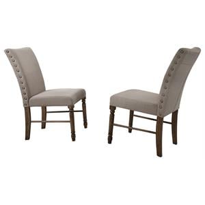 Best Master Ellen Dining Side Chair in Antique Natural Oak (Set of 2)