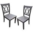 Best Master Luxembourg Solid Wood Dining Side Chair in Rustic Gray (Set of 2)